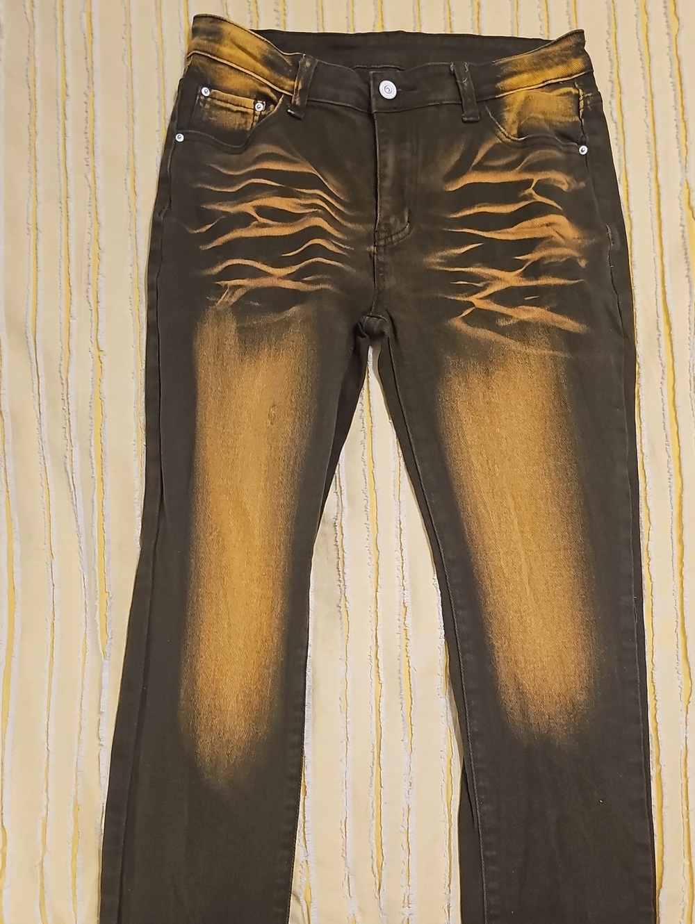 GIRLS Black Jeans with Gold Fade Detailing